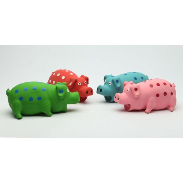 Customized color soft latex toys for dogs latex pig toy supplier