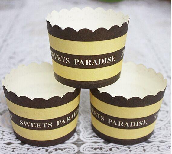 Chocolate Brown Strips kraft paper baking muffin cup Manufactory