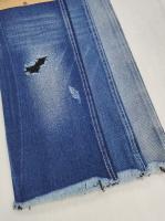 Tissu denim INDIGO/NOIR tissé style TWILL 12.2oz, largeur totale 180cm, JSD3076B-B, pour jeans boyfriend, pantalons femme