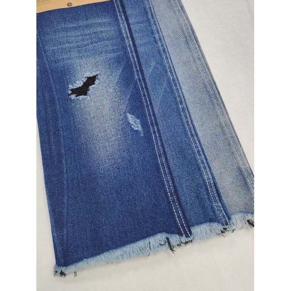 TWILL Style Woven INDIGO/BLACK 12.2oz Denim Fabric For Boyfriends Jeans