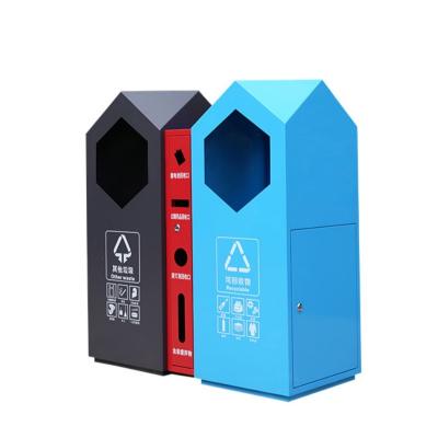 Innovative Irregular Trash Bin Stainless Steel Double Bin Waste Bin