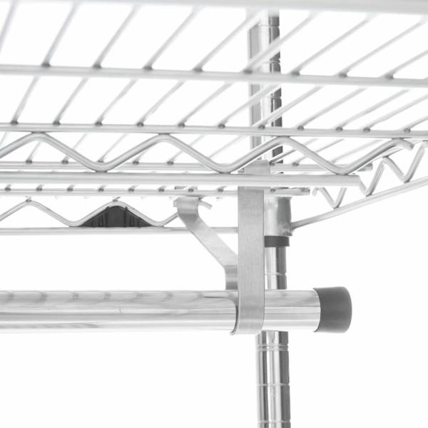 Garment Hanger Tube With Brackets For Hanging Clothing , Metal Storage Rack Parts