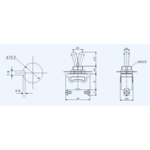 Waterproof Small Electrical Switches , Mini Toggle Switch 6 Ways SPDT ON-ON