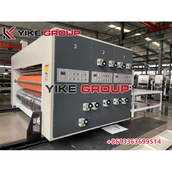1400x2400mm Auto Feeder Chain Feeder 2 Color Printer Slotter Machine do Grupo YIKE