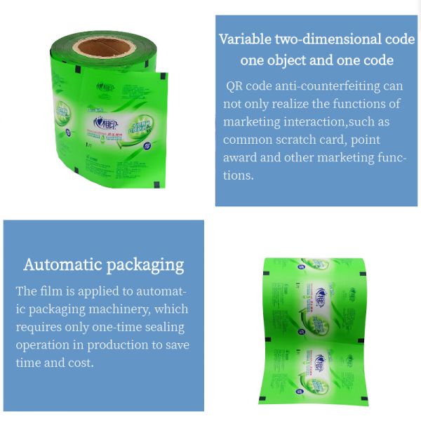 Custom Printed Packaging Non Toxic Laminated Film Roll Food Grade Plastic Film Roll