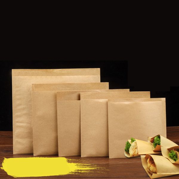 Biodegradable Brown Oil Proof Takeaway Paper Bags OEM ODM
