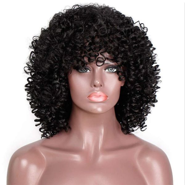 40cm Length None Lace Wigs Machine Made Synthetic Hair Wigs for Direct Manufacturers