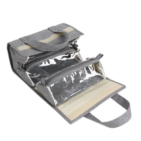Zipper Closure Hanging Roll-up Makeup Bag Travel Toiletries Kit Organizer for Women