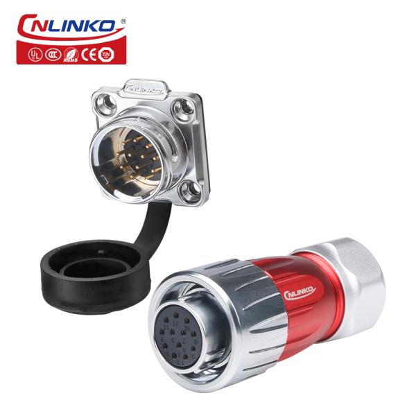 CNLINKO M20 12 Pin Connector Male Female Round Power Cable Plug Socket Waterproof Led Cable Connector Female Pin Connector