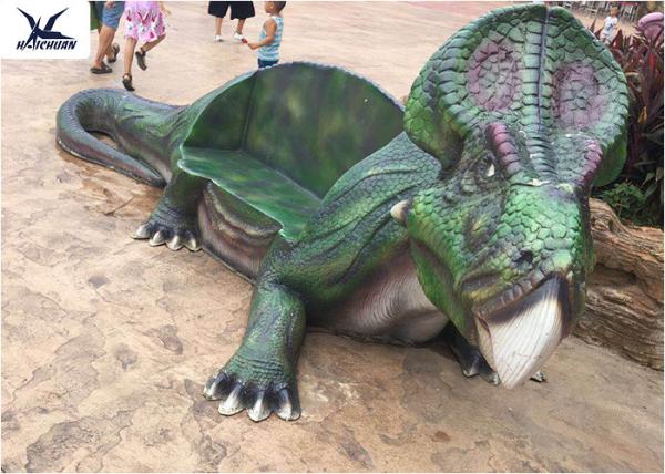 Dinosaur Shape Life Size Fiberglass Statues Anti - High Temperature / Waterproof