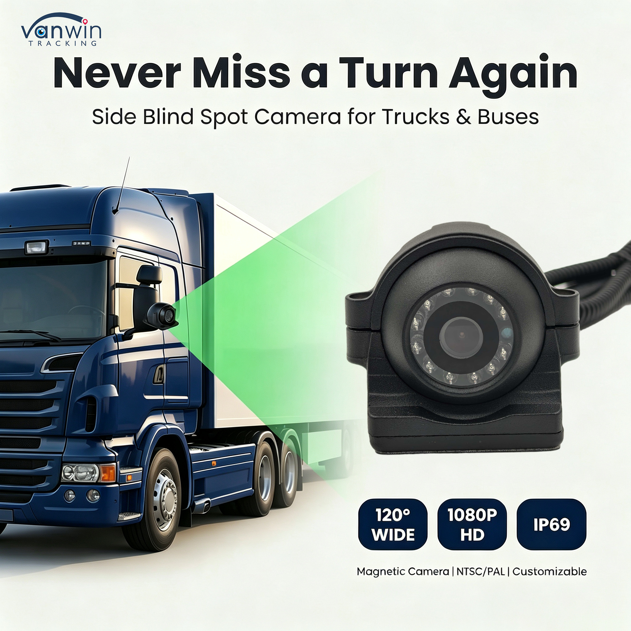 1080P High-Definition Night Vision Truck Camera Easy To Install Magnetic Camera
