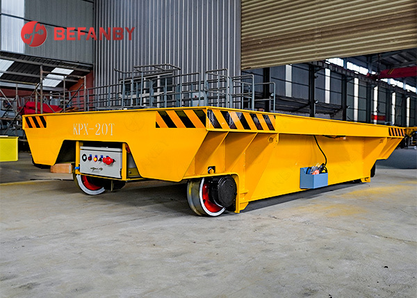 Heavy Load 20 Ton Rail Transfer Cart With Customized Cast Reel Wheel