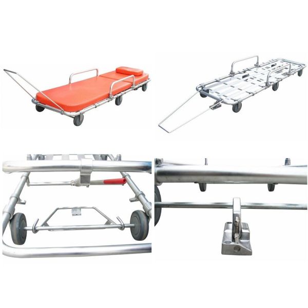 Aluminum Alloy Emergency Rescue Ambulance Stretcher Trolley With Foamed Cushion (ALS-S002)