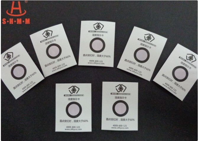 One Dot 60% Humidity Indicator Card For Household Storage , Blue To Pink