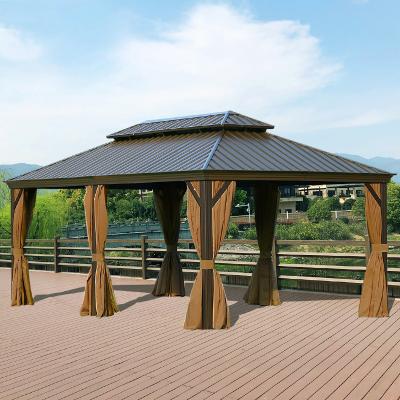 Outdoor Hardtop Gazebo Villa Yard With Curtains And Netting Gazebo Canopy