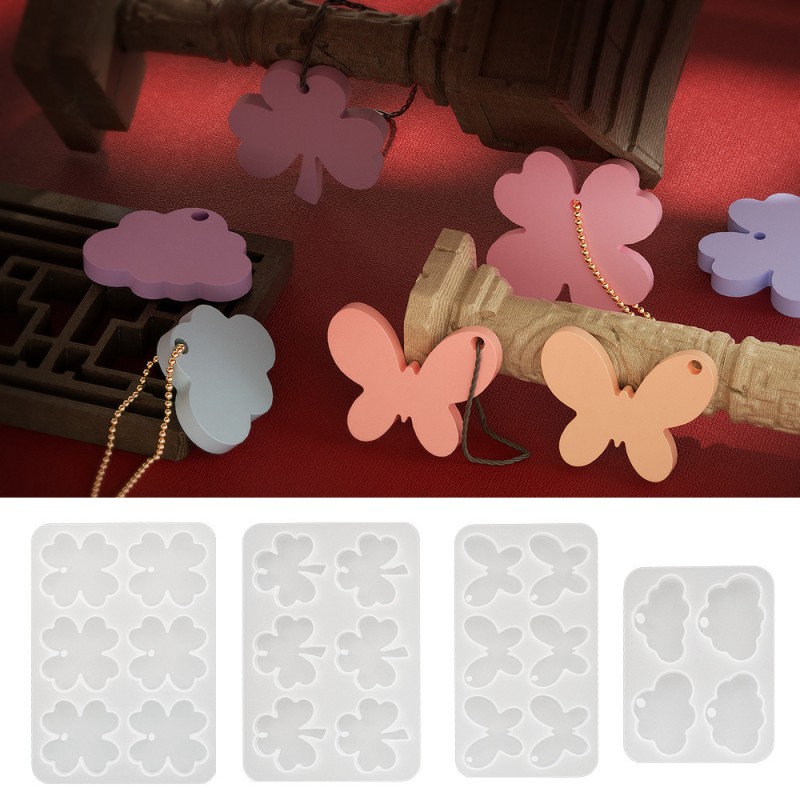 Dropped Clover Clover Butterfly Cloud Pendant Pendant DIY Keychain Pendant Silicone Mold