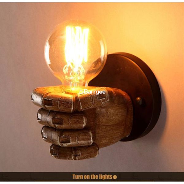 Fist Shape Bedroom Loft Indoor LED Wall Lights Sconce LED Edison Style Home Lighting