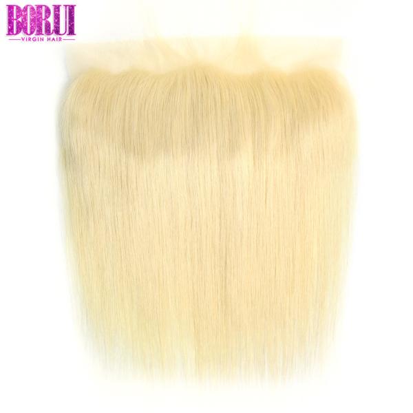 Silky Straight Wave Hair Extension , 613 Blonde Bundles With 4*4/13*4  Lace Closure