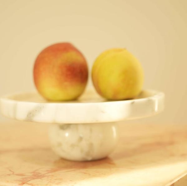 Italy Carrara White Marble Plate Food Grade With Minimalist Design