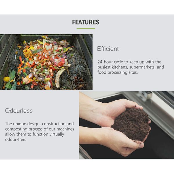 TOGO TG-CC-50 Stainless Steel Food Waste Composting Machine with 50 kg Capacity and 21-24 Hour Fast Composting