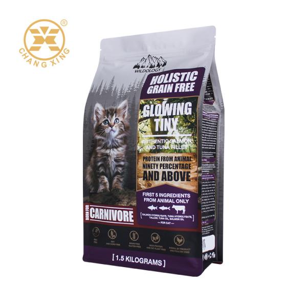 5 kg 10 kg 15 kg 20 kg Sac en plastique à fermeture à glissière pour chien, chat et animal de compagnie Sac d'emballage alimentaire debout Sac à fond plat Pour l'alimentation des animaux de compagnie