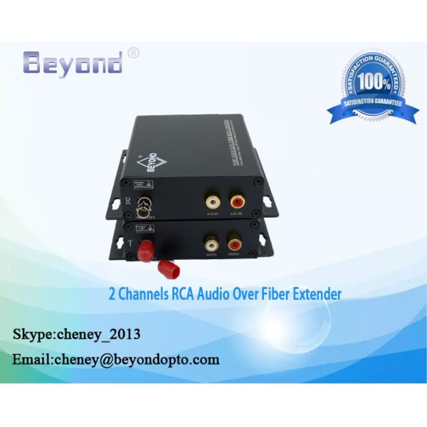 Stereo RCA audio Over fiber extender for radio fiber transmission,2ch RCA audio to fiber transmitter and receiver