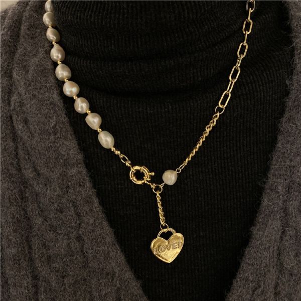 2025 Korea Light Luxury High Baroque Freshwater Pearl Fashion Temperament Sweater Necklace
