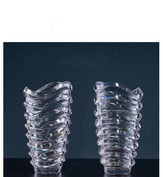 Factory Custom Well-design High Quality Rim Gold Decorative Clear Glass Wedding Vase