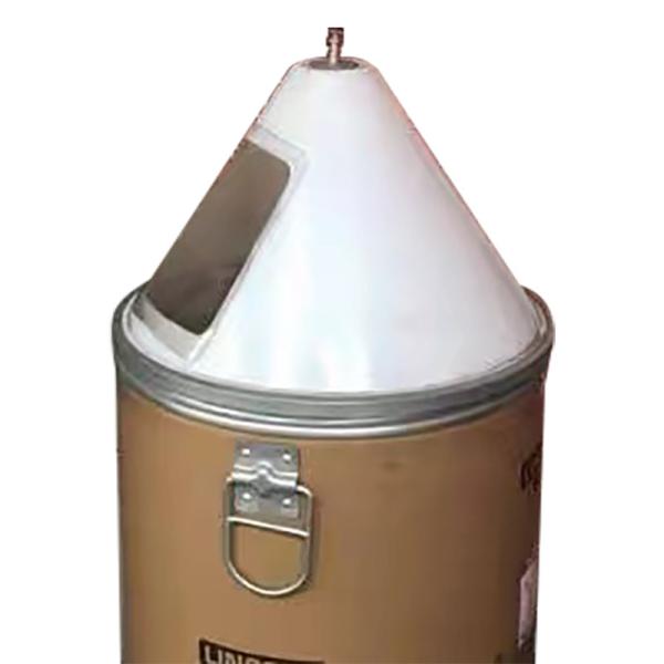 Tambores de HDPE blanco opaco de 51 cm para alambre de soldadura | 200-350 kg con cubierta antipolvo