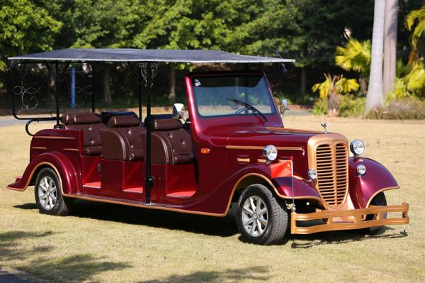 Real Estate Used Electric Vintage Cars Red Royal Buggy 11 Seats Passenger Golf Carts