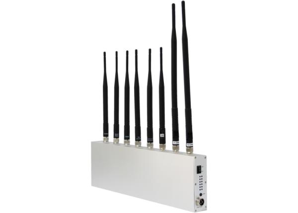 Cell Phone Signal Jammer + GPS + WIFI + Walkie Talkie / Wireless Earphone (8 antennas)