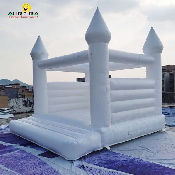 Commercial Rental Inflatable Jumping Castle White Wedding Bouncer House