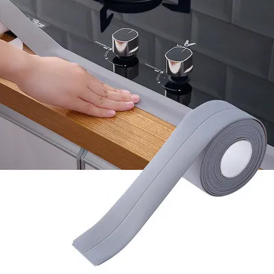 Kitchen & Bathroom Shower Floor and Wall Sealing Strip Self-Adhesive Waterproof PVC & Rubber Seal Tape