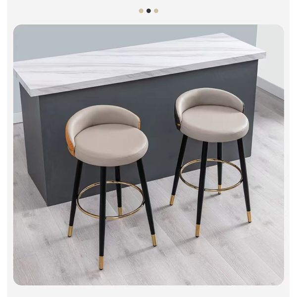 Luxury Star Hotel Bar Furniture Stool Rotating PU High Chair