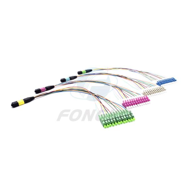 8/12/24 Fibra MTP MPO para LC Fanout Patch Cable para FTTB Tipo de conector MPO de 0,9 mm