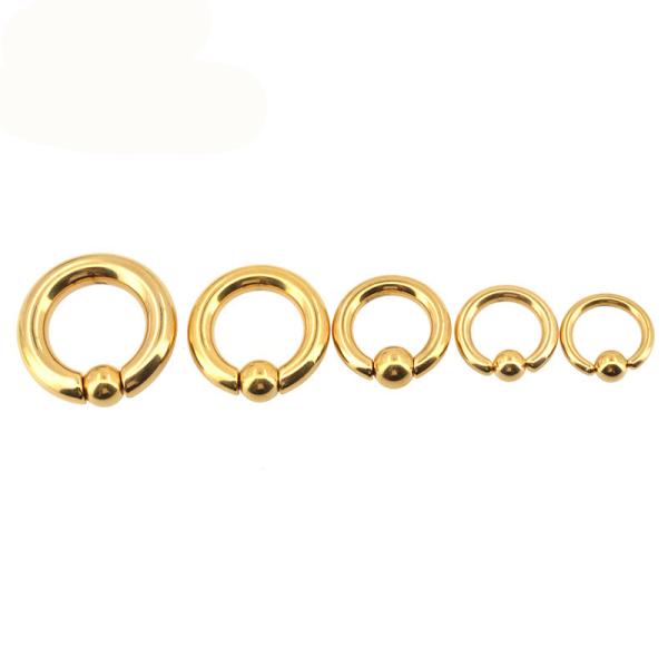 BODY PUNK Piercing Earring Ring Ear Stretcher Expander Weights BCR Gold Captive Ball Closure Nose Septum Ring 2.5mm 4mm