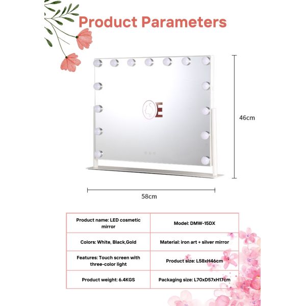 Custom Tabletop Vanity Rechargeable Mirror Light LED