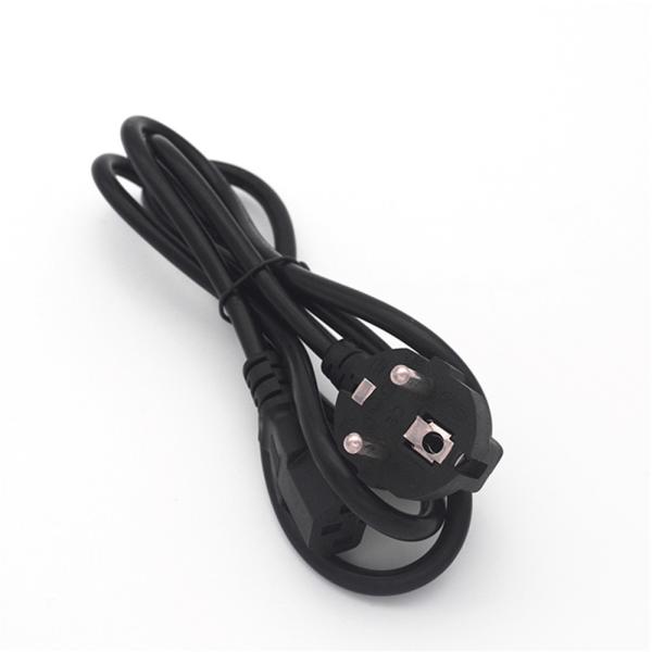 Black LED Grow Light Accessories Europe CEE7/7 Plug To IEC C13 6 Foot Power Cord