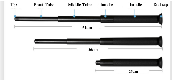 NIJ Standard Expandable Infinity Baton 56cm Anti Riot Police Equipment