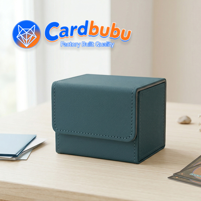 3.95in Personalized Leather Playing Card Case PP Soft Inner TCG Storage Box