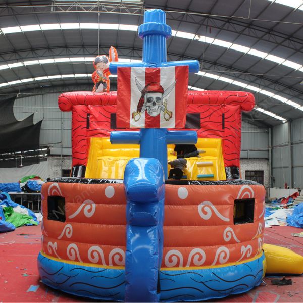 Highly Durable Popular Inflatable Pirate Ship Water Slide Jumping Castles With Prices