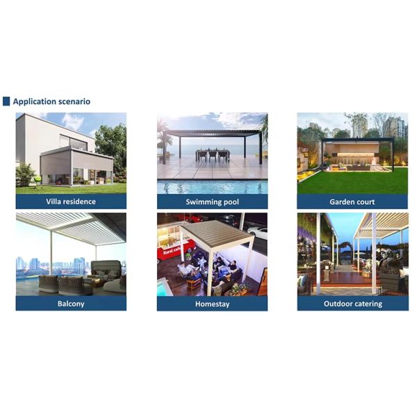 Водостойкий наружный биоклиматический тент защиту от дождя роскошная современная электрическая пергола алюминиевая крышка павильон