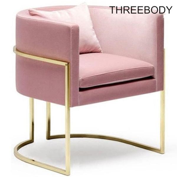 Stainless Steel Frame Office Reception Chairs , Comfy Bedroom Accent Chairs