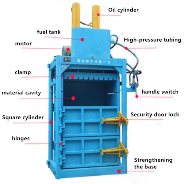 Customizable Double Cylinder Baling Press/Plastic Baler for Belt Packaging Efficiency