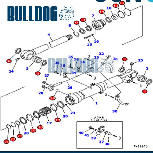 7079946290 Bucket Cylinder Repair Kit PC200CA-6 PC200LC-6LE Excavator Cylinder Seal Kits