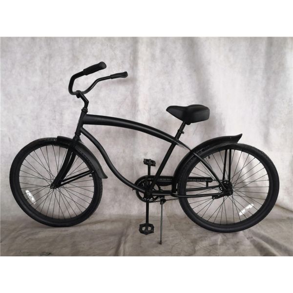 Ordinary Pedal Black Color Single Speed 26 Inch Custom Mens Beach Cruiser Bike for Adults Gross Weight 17kg