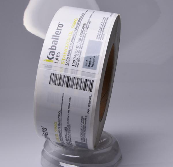 Printing custom high quality glossy self adhesive vinyl jar packaging label in roll