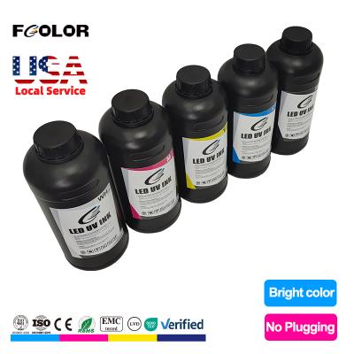 FCOLOR 1000ml Hard Soft LED UV Ink for Epson I3200 XP600 I1600 TX800 1390 DX5 DX7 UV Printer Ink UV Curing Ink for Ricoh Gen5