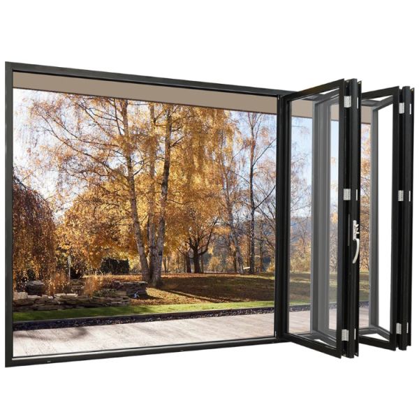 Multifunctional Folding Glass Curtain Wall Facade Windows Interior Aluminum