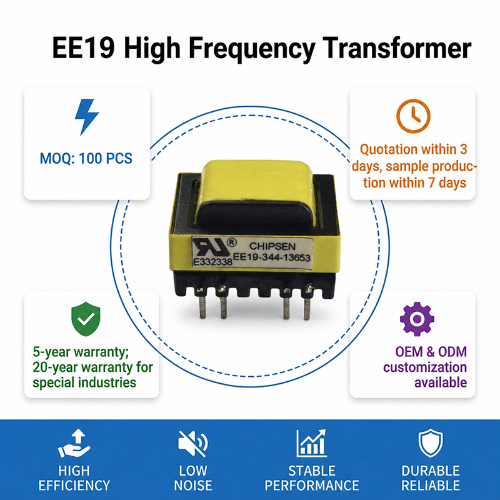Low Loss Compact EE19 High Frequency Transformer Stable Durable For LED Drivers